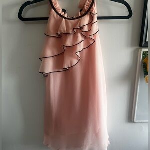 BCX Ruffle Layered Sleeveless Blouse Pink And Black Women's Size S